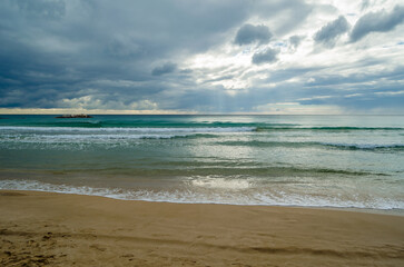 View of Calpe beach at sunrise, Spain