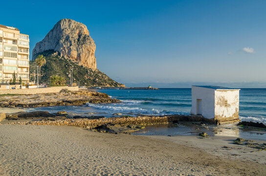 View of Calpe beach at sunset, Spain