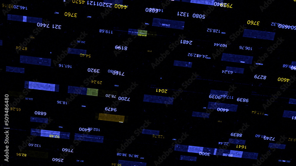 Poster abstract background with data network and analysis in process, seamless loop. animation. encrypted i