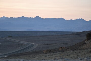 Sunset in the desert at Death Valley National Park in California