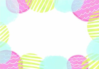 さっぱりカラフルサークルの手描きフレーム