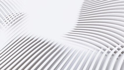 Abstract Curved Shapes. White Circular Background.