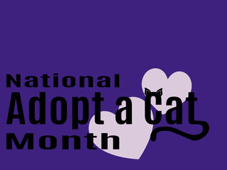 National Adopt a Cat Month, Idea for horisontal poster, banner, flyer or postcard