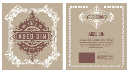 Fototapeta premium Whiskey label with old frames