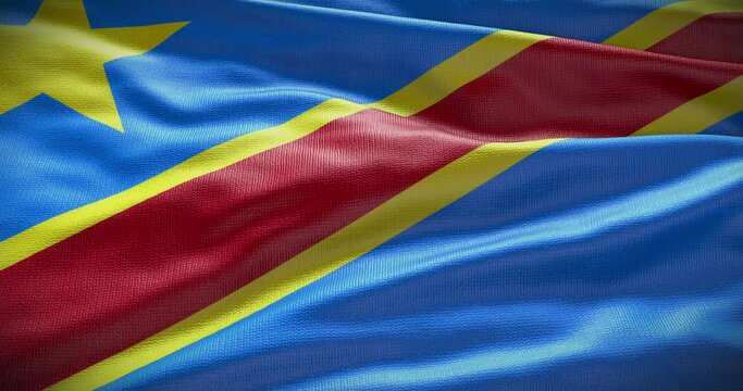 DR Congo flag background. National flag of country waving 