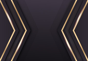 Abstract Shiny Gradient Gold Lines Diagonal Overlap Luxurious Dark Background with Copy Space for Text
