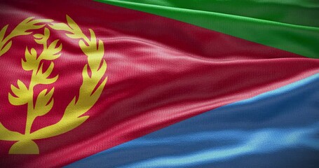 Eritrea flag background. National flag of country waving 