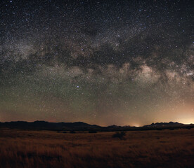 Milky Way Galaxy over Sonoita Empire Valley in Arizona.
