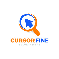 Cursor fine logo vector template, Cursor and finder concept design