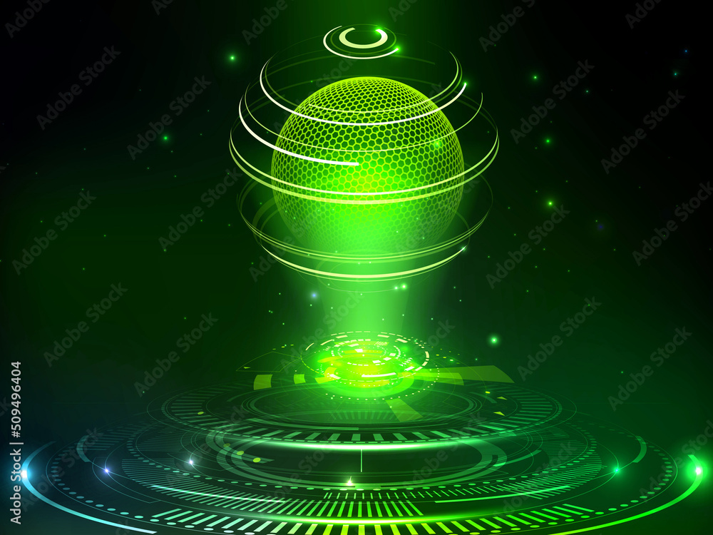 Poster world with internet devices. global communication technology. 2d render background