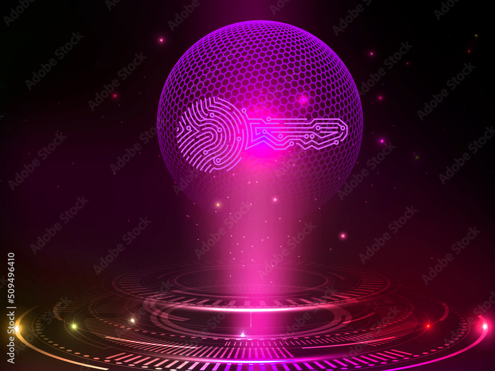 Aufkleber world with internet devices. global communication technology. 2d render background