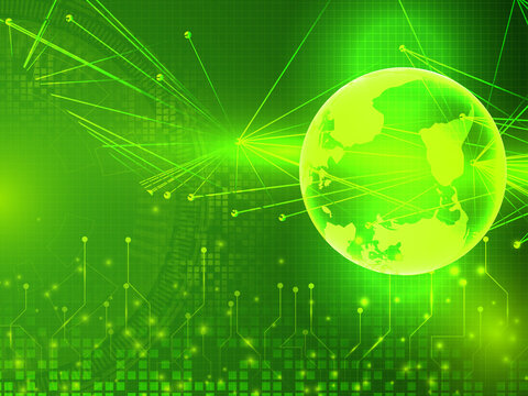 World with internet devices. Global communication technology. 2d render background