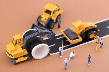 Miniature scene busy building road