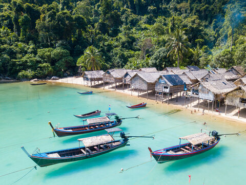 20 February 2022-Phang-nga::The Moken village at Surin Island