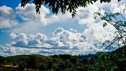 Beautiful view of green hills, Lombok, Indonesia