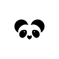 illustration vector graphic of panda with heart.