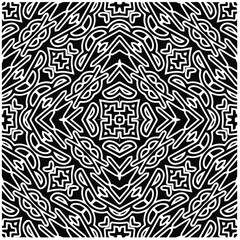 
Abstract background with black and white mandala. Unique geometric vector swatch. Perfect for site backdrop, wrapping paper, wallpaper, textile and surface design.