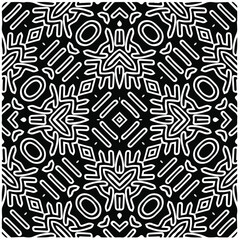 Fototapeta premium Abstract background with black and white mandala. Unique geometric vector swatch. Perfect for site backdrop, wrapping paper, wallpaper, textile and surface design.