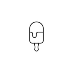 Food and nutrition concept. Minimalistic monochrome illustration drawn with black thin line. Editable stroke Vector icon of ice cream