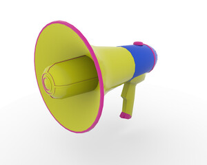 3d, alarm, alert, announce, bullhorn, button, event, handle, horn, icon, loud, loudhailer, loudspeaker, megafon, megaphone, microphone, mockup, modern, mouthpiece, news, realistic, red