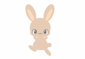 茶色のうさぎのキャラクターイラスト