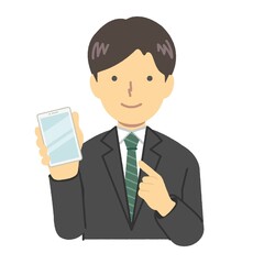 スマホを操作する男性　イラスト素材