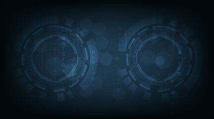High tech Circle background concept.Circle high technology on dark blue background.