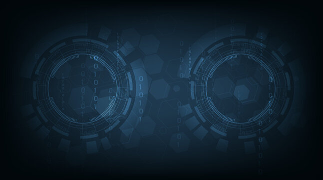 High tech Circle background concept.Circle high technology on dark blue background.