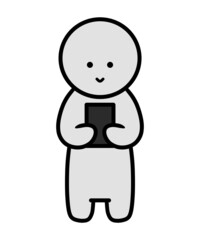 棒人間　スマートフォン　タブレット　見る