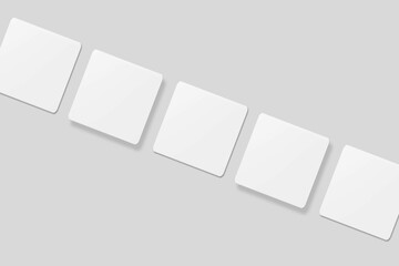 Naklejka premium Blank square business card for mockup. 3D Render.