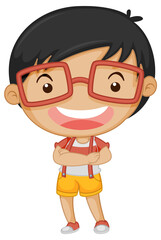 Nerdy boy cartoon character