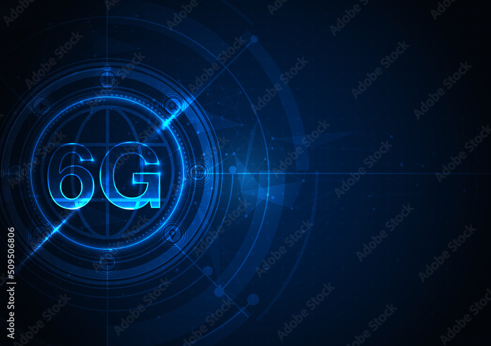 Poster 6g technology concept. modern network connection concept background. global connection and internet 