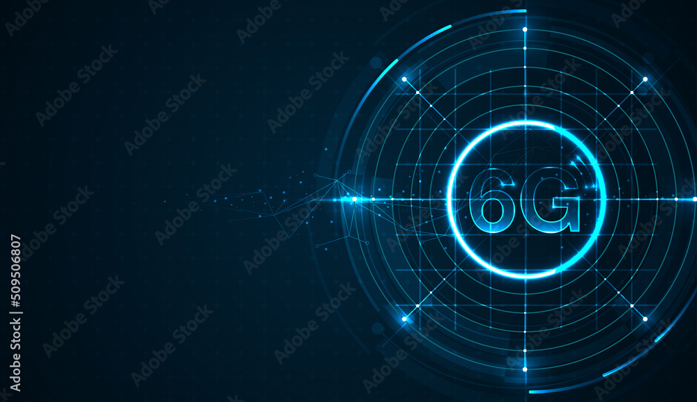 Poster 6g technology concept. modern network connection concept background. global connection and internet 