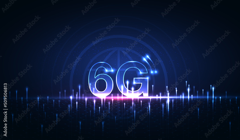 Poster 6g technology concept. modern network connection concept background. global connection and internet 