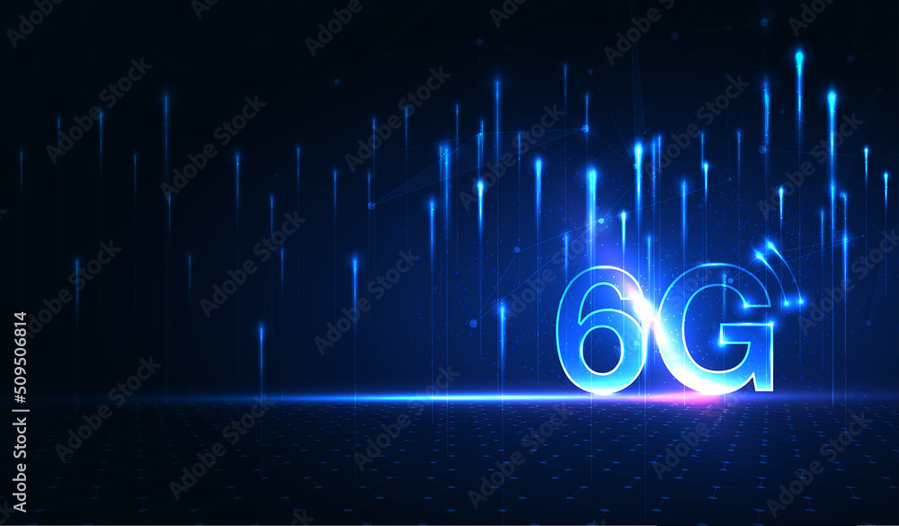 Poster 6g technology concept. modern network connection concept background. global connection and internet 