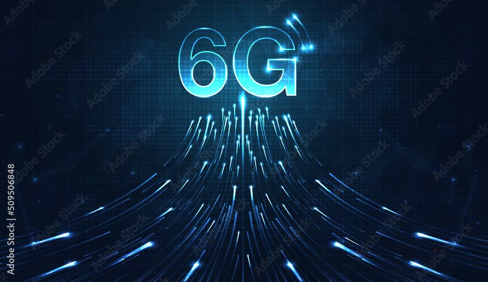 Poster 6g technology concept. modern network connection concept background. global connection and internet 