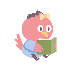 bird reading a book