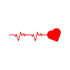 Heart beat icon in isolated on background. symbol for your web site design Heart beat icon logo, app, Heart beat icon Vector illustration.
