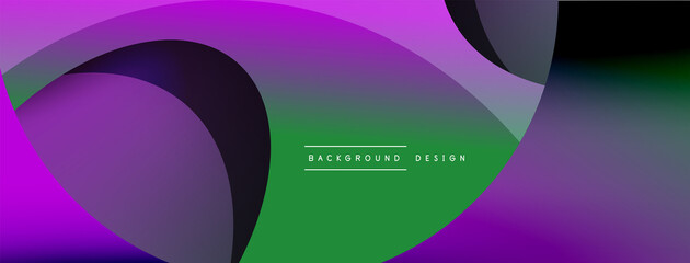 Creative geometric wallpaper. Minimal abstract background. Circle and wave composition vector illustration for wallpaper banner background or landing page