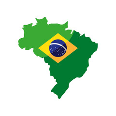 brazil map and flag