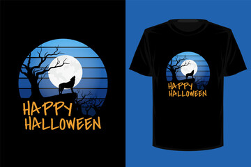 Halloween retro vintage t shirt design