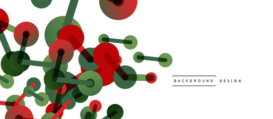 Line points connections geometric abstract background. Circles connected by lines. Trendy techno business template for wallpaper, banner, background or landing