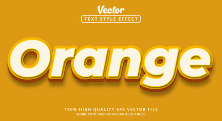 Obraz premium Editable text effects, Orange text in bright and modern glossy color style, fresh and serene