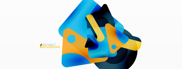 Line, triangle, square and circle primitive composition. Vector geometric minimal abstract background for wallpaper, banner, background, landing page