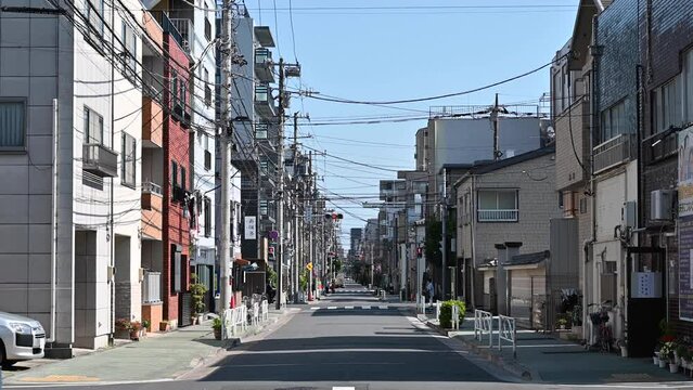 View of an empty street in Tokyo