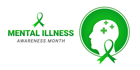 Mental illness awareness month illustration