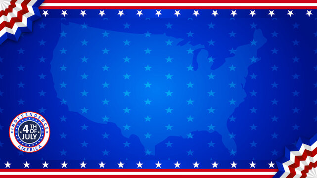 happy independence day 4 th of july background american map web banner with copy space area text space