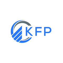 KFP Flat accounting logo design on white  background. KFP creative initials Growth graph letter logo concept. KFP business finance logo design.