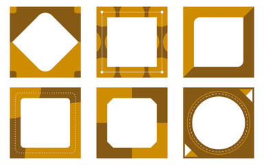 ポップな正方形のバックグラウンド 　6種類（ブラウン系）