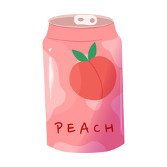 Fototapeta premium Cute delicious drinks with peach flavors
